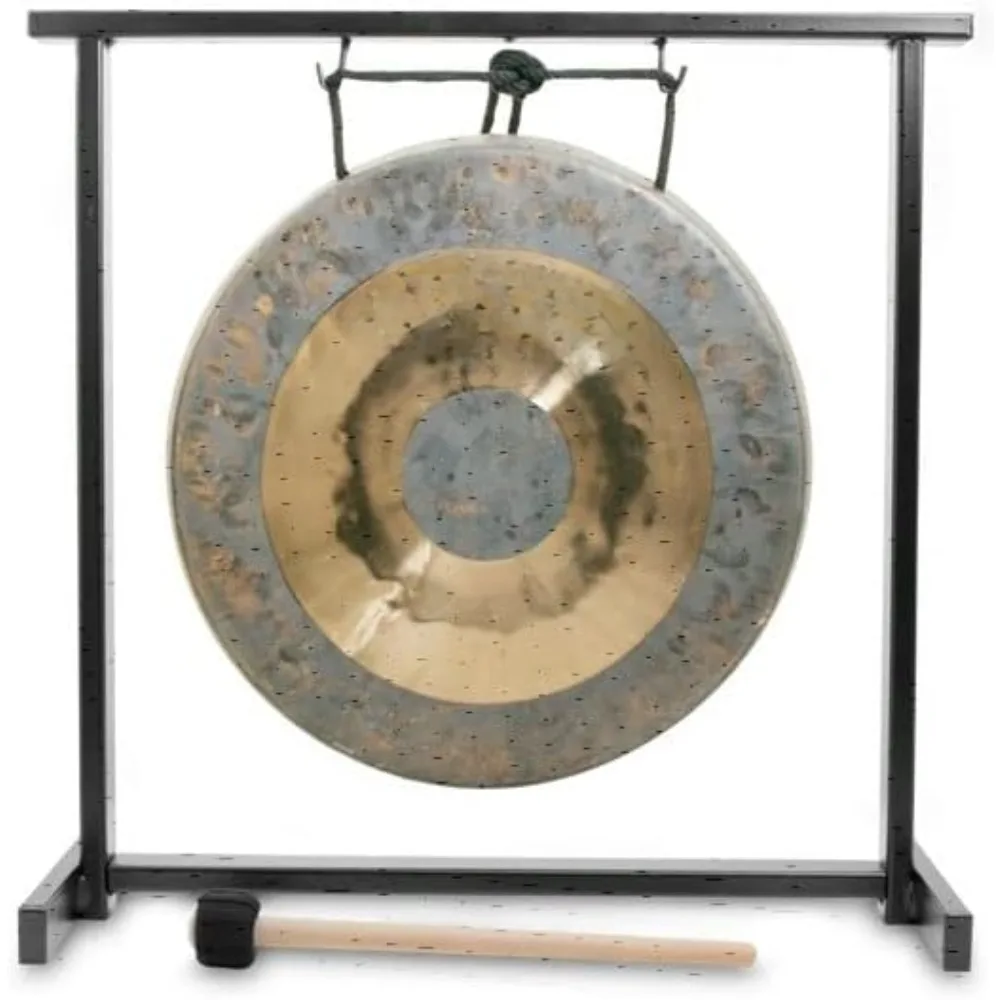 

12" Traditional Gong Table-Top Stand Set , Relaxation Meditation, Yoga Sound Therapy Handmade Goog