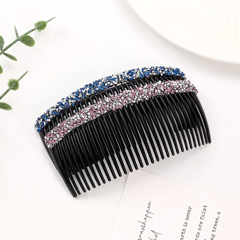 Crystal Insert Combs Clips Broken Hair Fixed Clips Organizer Back Head Korean Hair Accessories Women Girls Hair Clip Bangs Comb