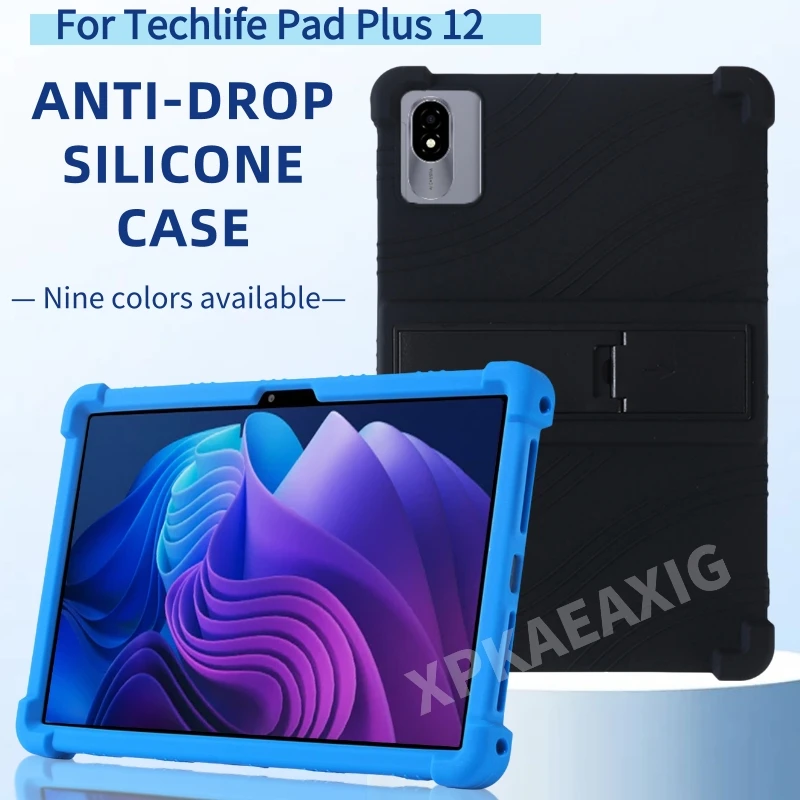 

For Techlife Pad plus 12 12-Inch Shockproof Tablet Case Soft Silicon Protective Cover with Stand for Techlife Pad plus 12