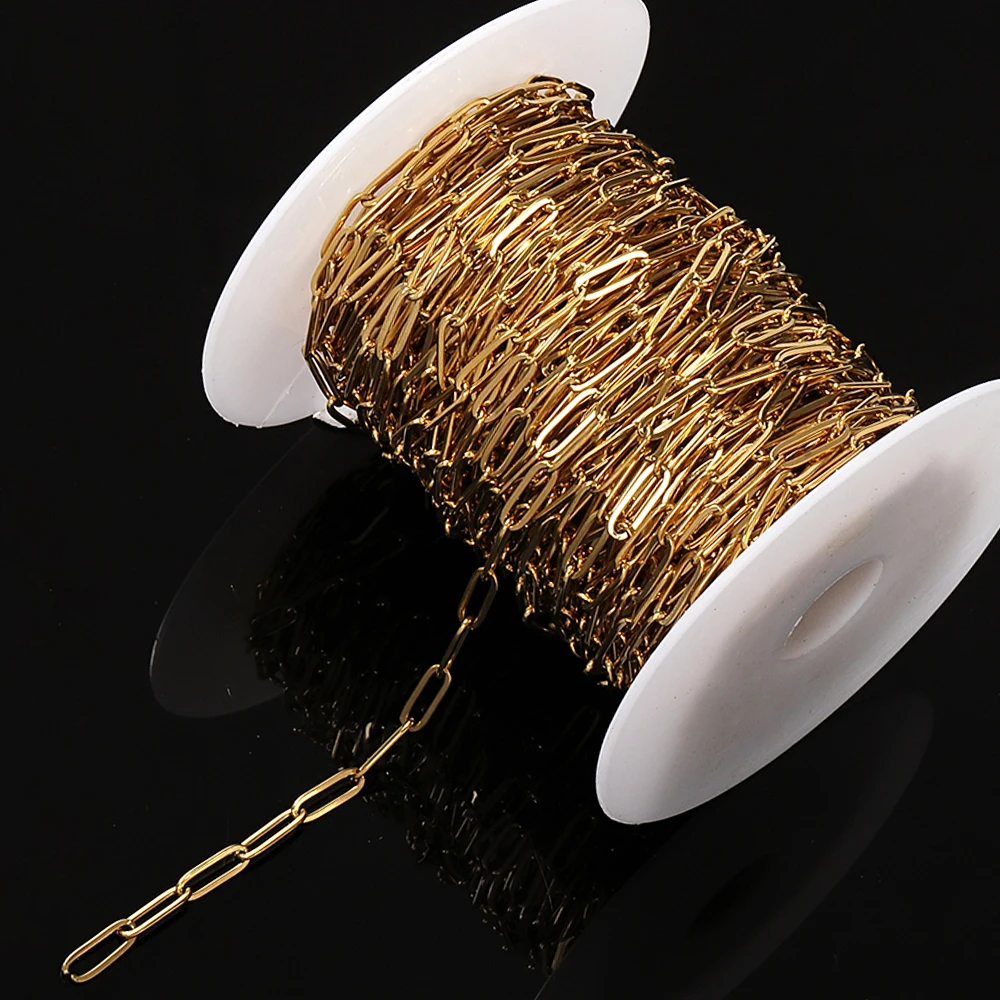 1meter Gold Stainless Steel Chain High Quality Simple Necklace Choker Chains for Bracelet Anklet Jewelry Making DIY Components