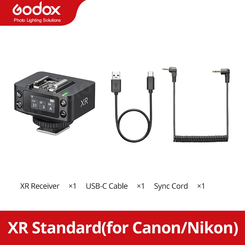 

Godox XRS XR TTL Wireless Receiver 2.4GHz Built-in Wireless Sync Camera Flash Color Screen Receiver for Sony Canon Nikon