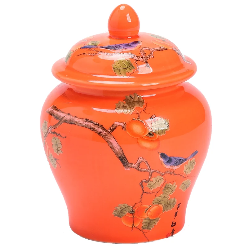 Retro Ceramic Tea Pot with Lid Sealed Mini Portable Tea Pot Tea Box Tea Container Living Room Coffee Table Decorative Ornaments