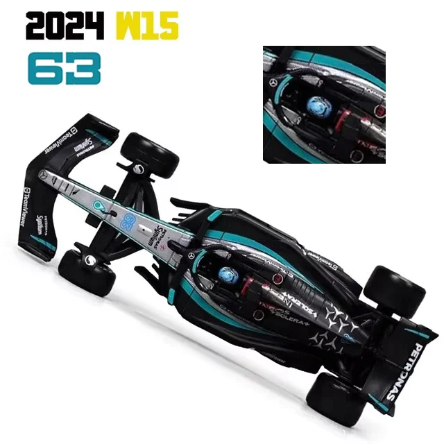 In Stock New Bburago 1:43 Mercedes-Amg F1 W15 Alloy Miniature Diecast Model Amg Petronas F1 W15 Team #44 #64 Toys Car Model Gift