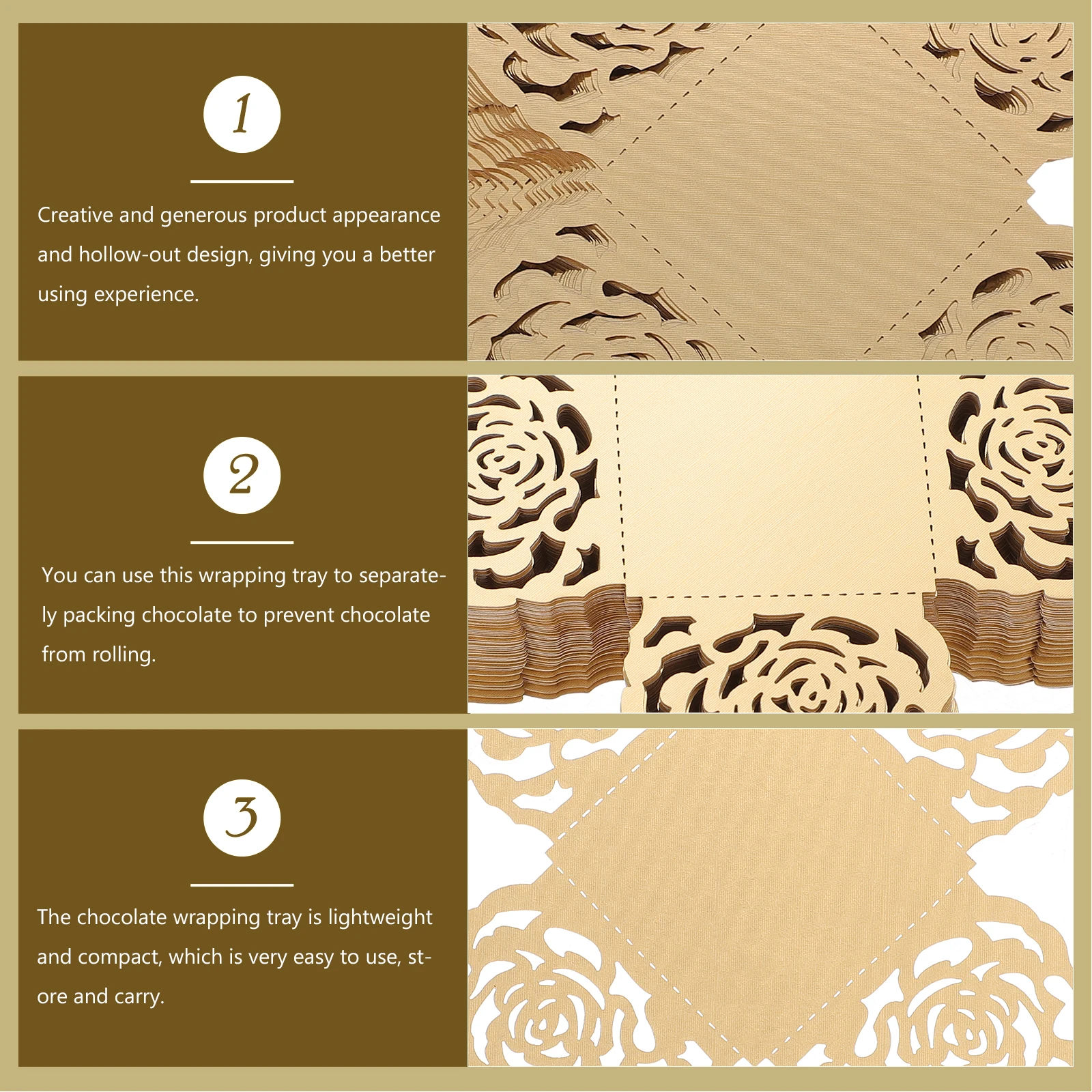 

50pcs Chocolate Mold Tray Hollow Out Design For Candy Wrapping Baking Tools Cupcake Liner Candy Wrappers Truffles