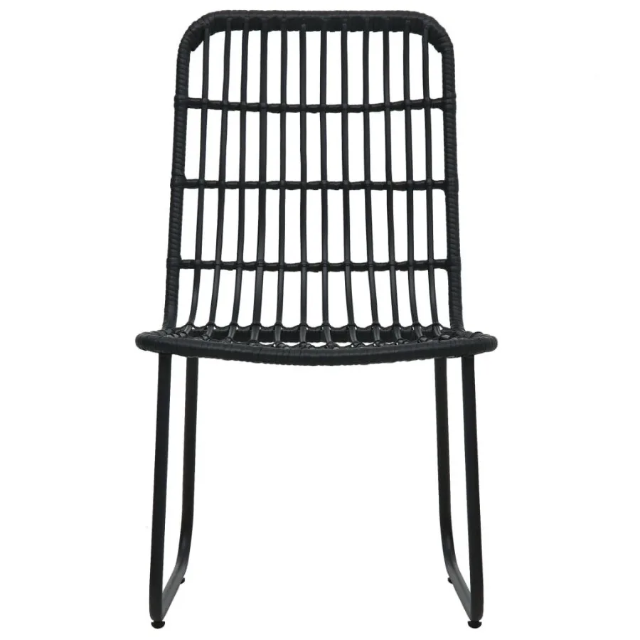 Cadeiras de pátio 2 unidades Poly Rattan preto