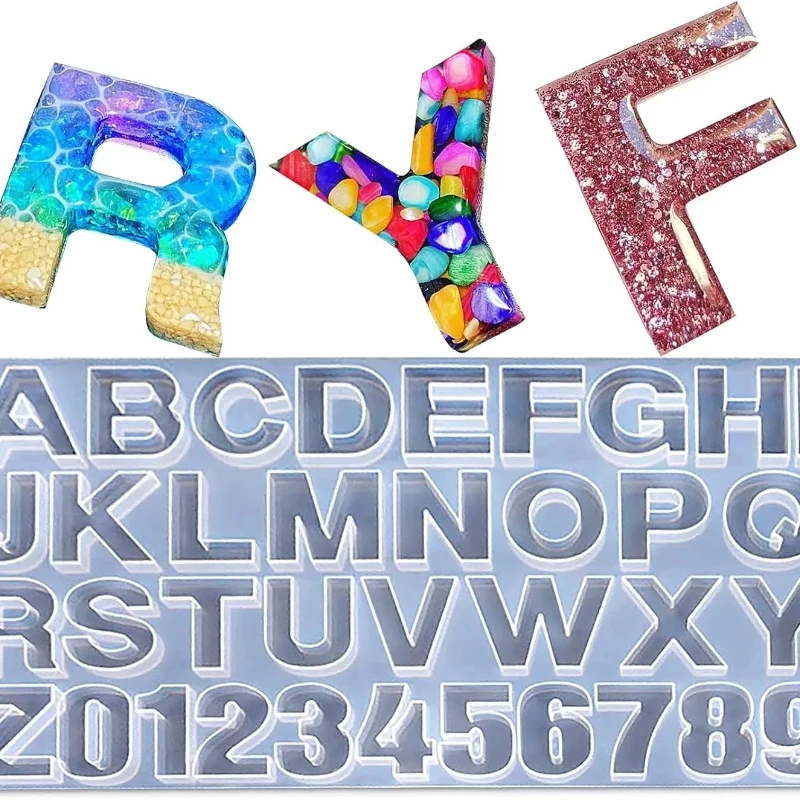 

DIY алфавит письмо кулон смола форма кристалл эпоксидная силиконовая форма брелок многофункциональная форма