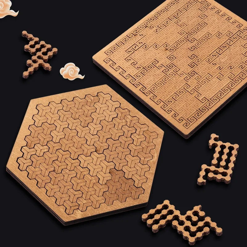 NEW Impossible Wooden IQ Puzzles for Adults Impossible JigSaw Puzzles Brain-teaser Ten Level Difficulty Tangram Board Games
