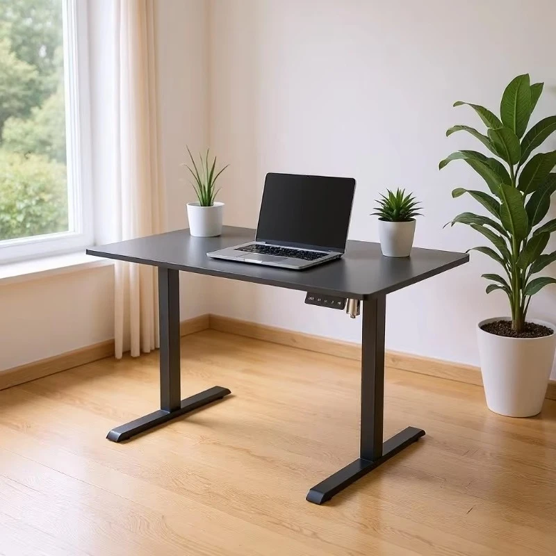 Intelligent modern PVC electric height adjustable desk with single motor, suitable for office, home, study use desk