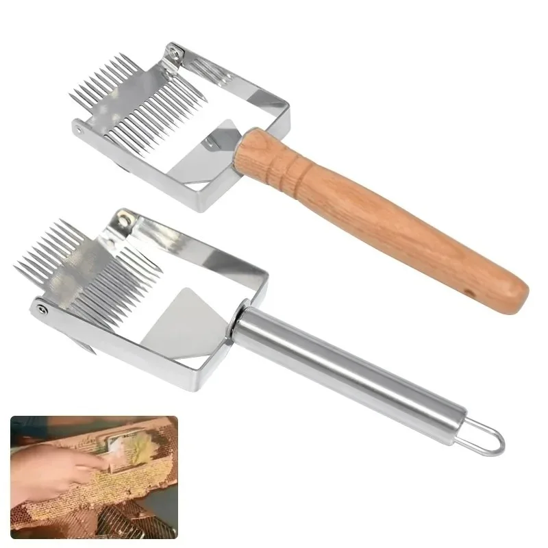 1PC Beekeeping Knife Stainless Steel Bee Hive Uncapping Fork Scraper Shovel Honey Fork Honey Comb Double Needle Bee Scraper