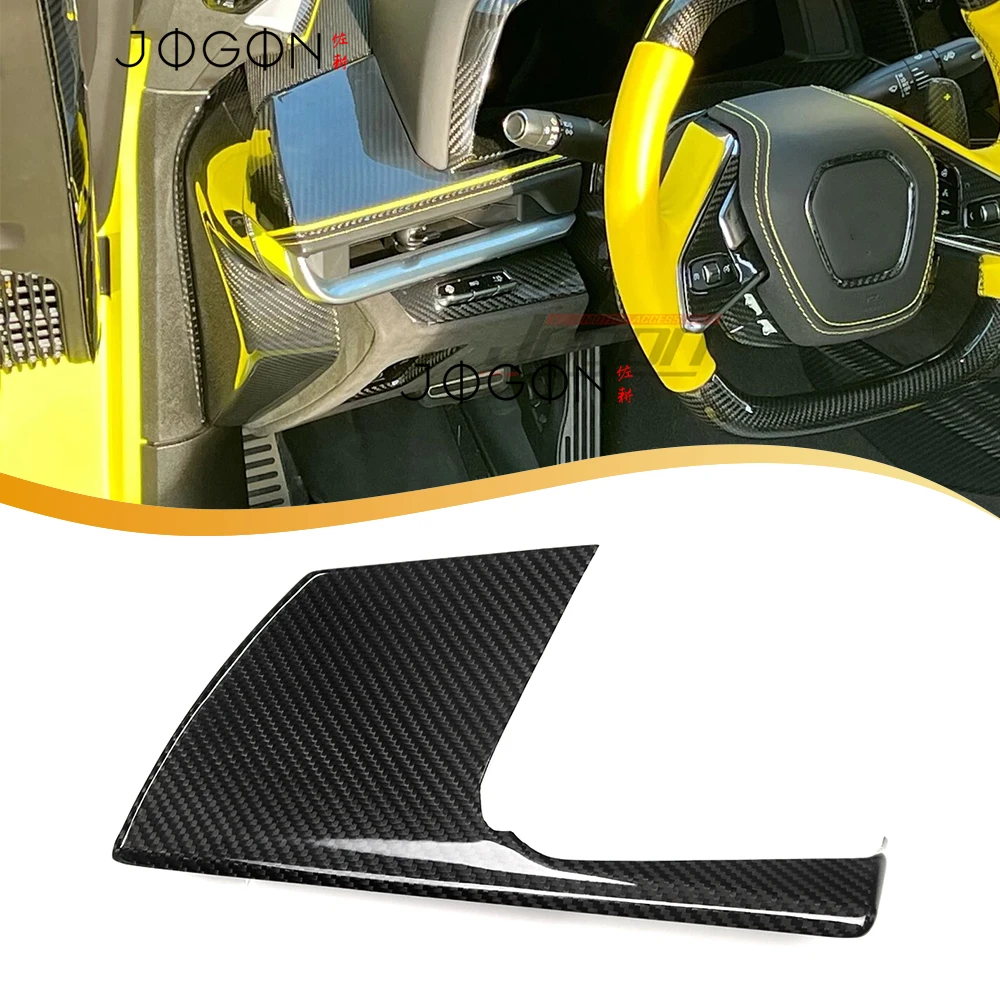 

For Chevrolet Corvette C8 Stingray Coupe Convertible C8 Z06 Z51 2020 2021 20222 2023 2024 Carbon Fiber Dash Left Side Panel Trim