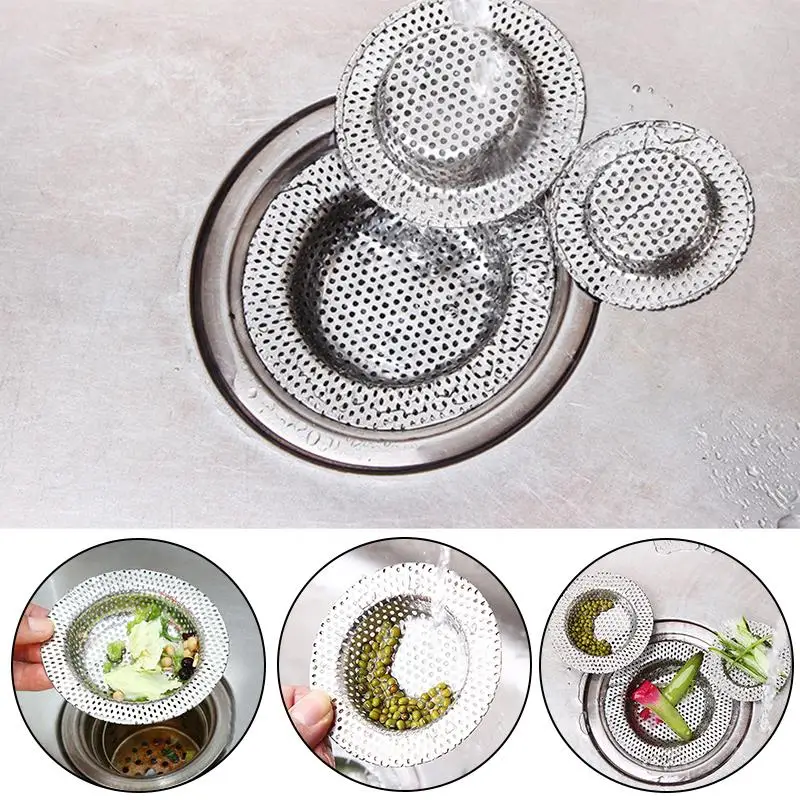 Floor Drain Cover Sink Mesh Kitchen Tool Strainer Water Sink Filter Bathroom Stainless Steel Shower Hair Remove Kitchen