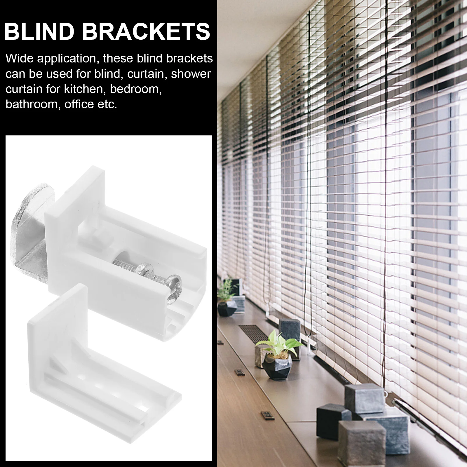 4 Pcs Pleated Blind Bracket Blinds Mounting Holder Brackets for Curtain Rods over Window Shutters Headrail Adjustable Mini down