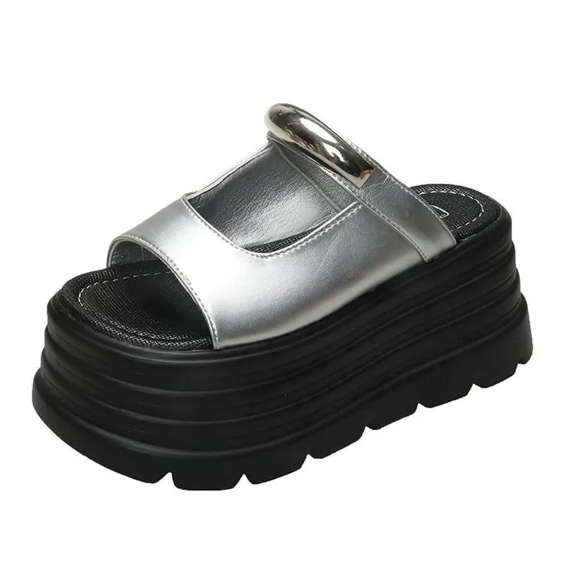 

NEW Summer Beach Sandals 2026 Women Wedge Heels Slippers Ladies 8CM High Platform Chunky Slides Woman Outdoor Casual Flip Flop