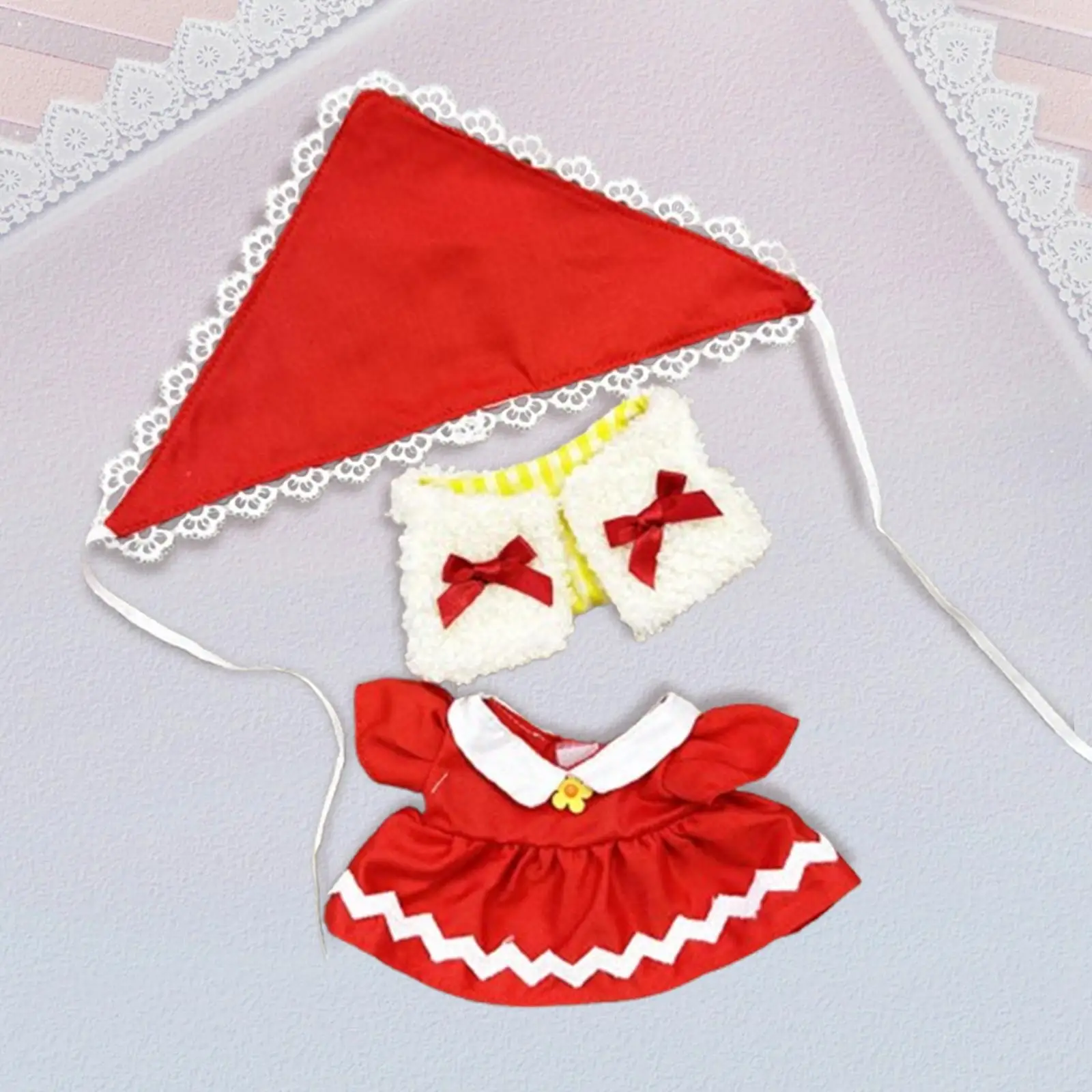 20cm roupas de boneca de pelúcia diy confortável elegante roupas de boneca dos desenhos animados acessórios de boneca de pelúcia animais de pelúcia roupas foto adereços