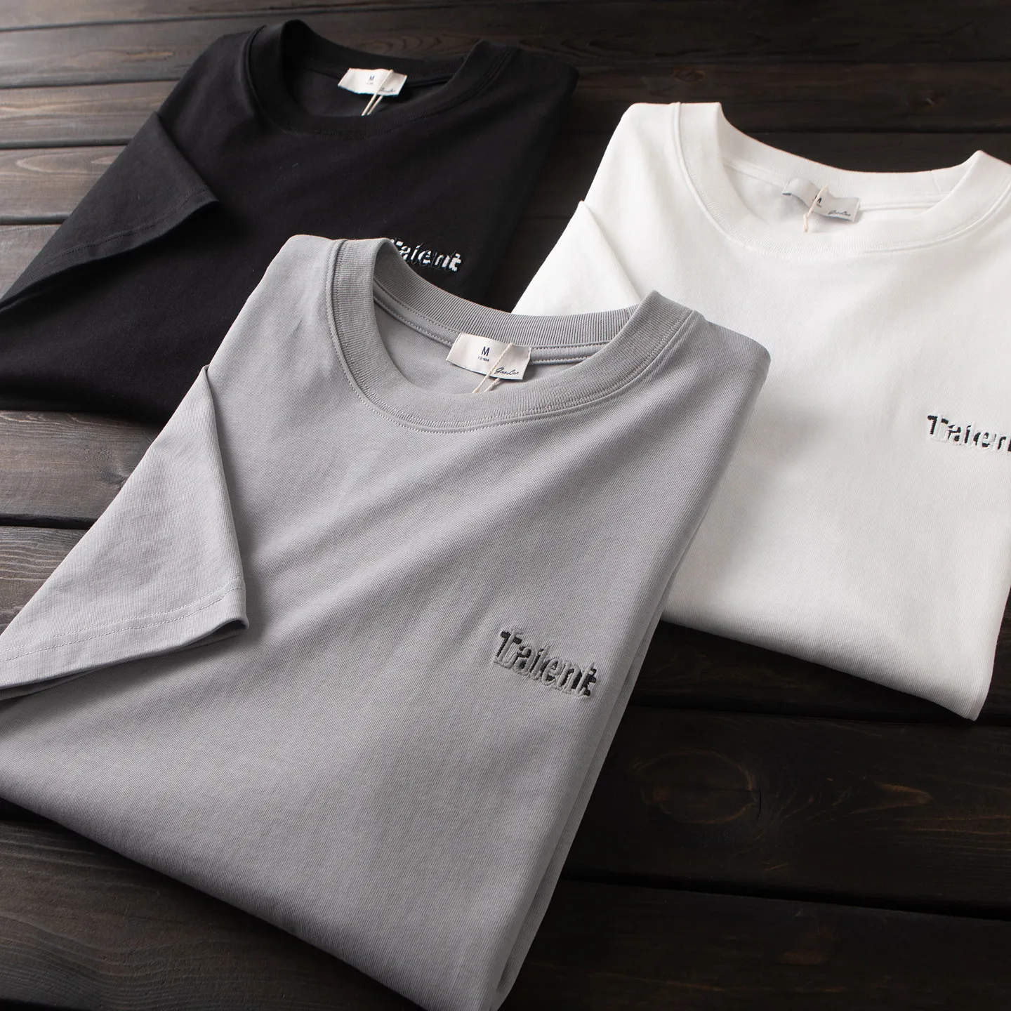 

260 грамм, тяжело! Двойная пряжа из чистого гребенного хлопка! Мужская летняя повседневная свободная футболка с круглым вырезом и короткими рукавами