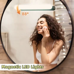 LED Makeup Lamp Light USB Eye Protection Rechargeable Portable Hanging Magnetic Lamp Touch Switch Mirror Light Selfie Light