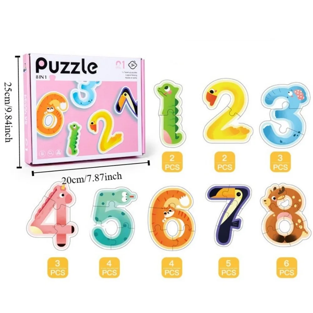 팬더 퍼즐 숲 동물 코끼리 홈 장식 만화 동물 퍼즐 DIY 장난감 빌딩 블록 숫자 퍼즐 어린이