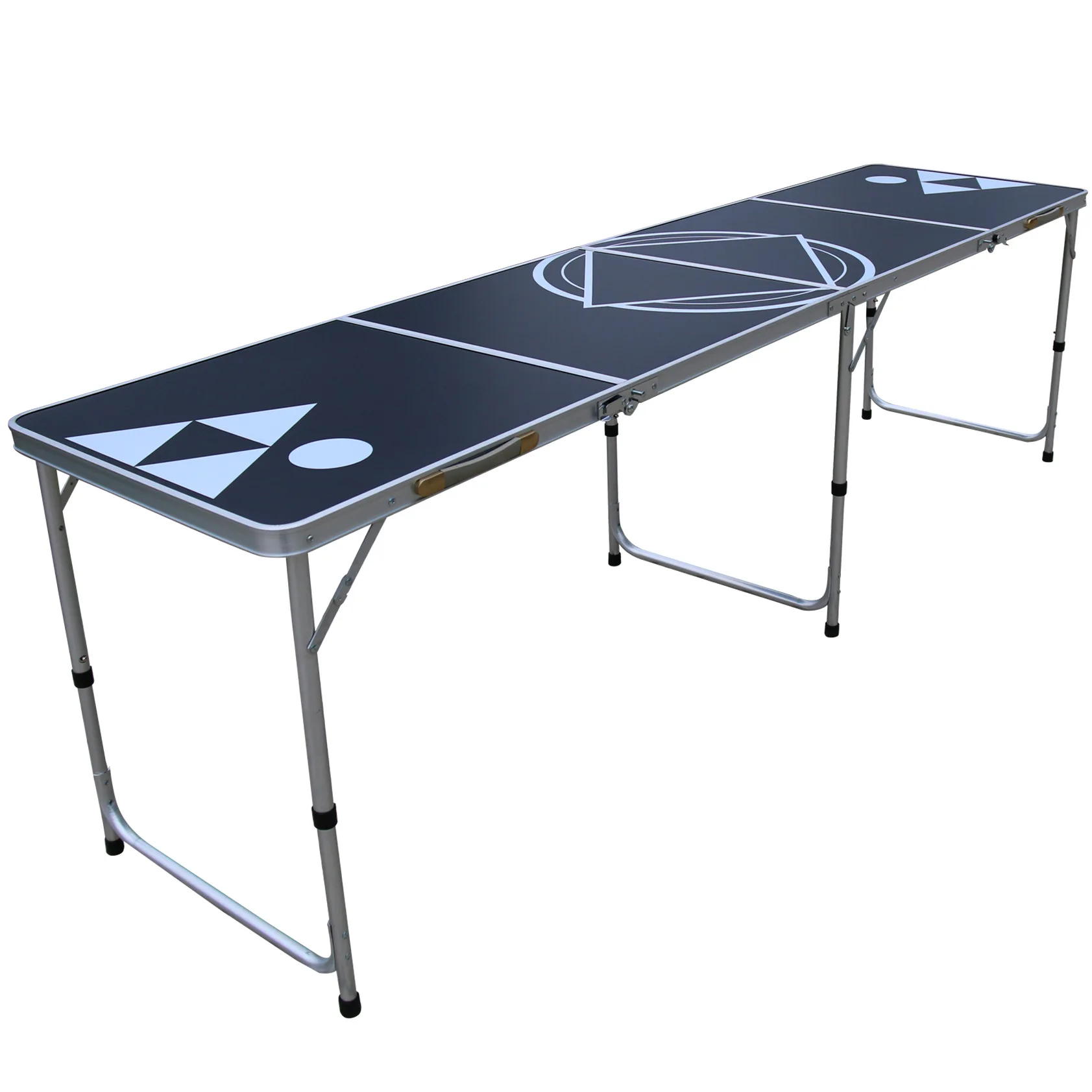 8Ft 4-fold Aluminum Alloy Folding Table BEER PONG TABLE, European and American Beer Game Table