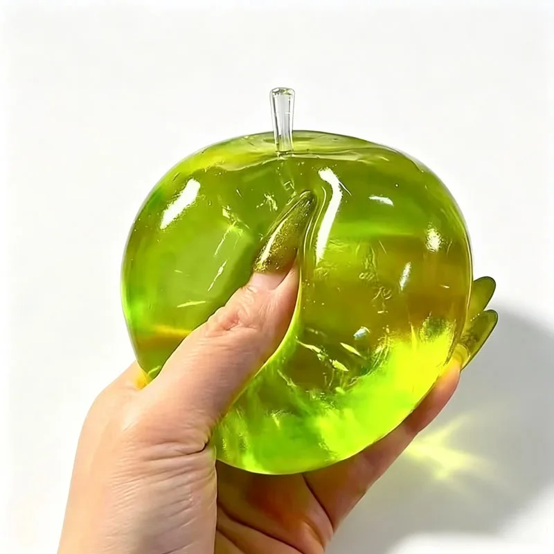 New Pink Green Apple Squishy Soft Slow Rising Fidget Squeeze Stress Relief Toys Sensory ADHD Relieve Anxiety For Kids & Adults