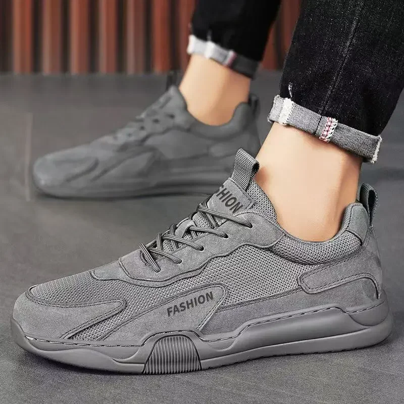 Minimalistische Herren-Sneaker, lässige Low-Top-Schuhe mit gepolsterter Innensohle für Frühling und Herbst im Freien_voghion.com