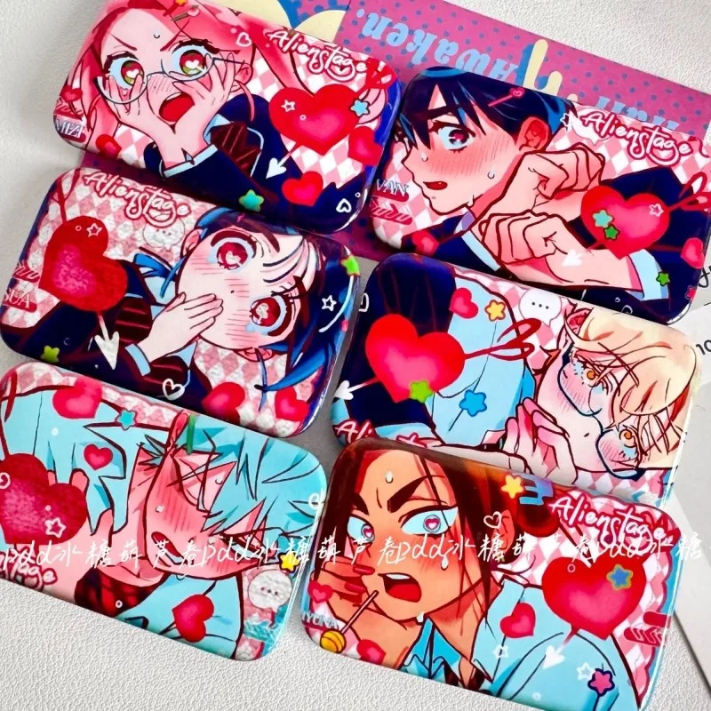 6Pcs/Lot Korean Manga Alien Stage Mizi Sua Ivan Till Hyuna Luka Pins Rectangle Breastpin Badge Jewelry Handbag Schoolbag Hat