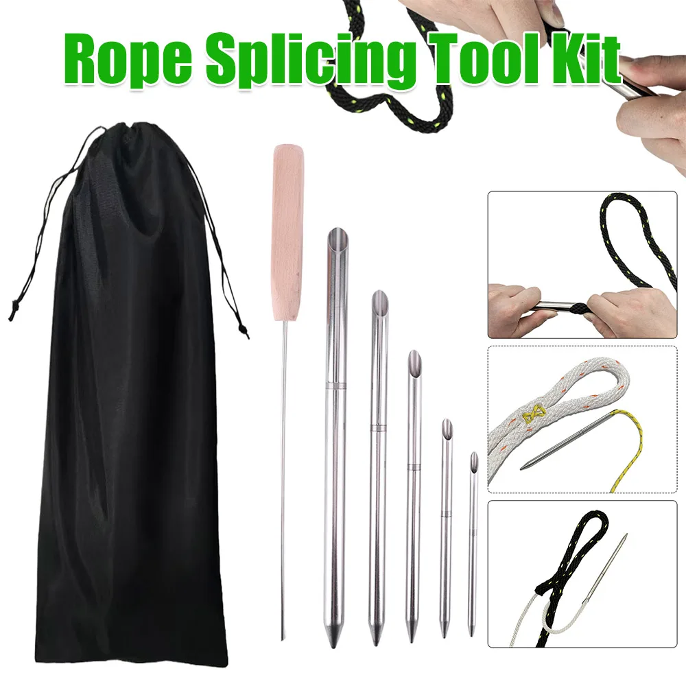 

1Set Rope Splicing Tool Kit 0.24in 0.31in 0.39in 0.47in 0.59in & 1pcs Pusher Prevents Ropes Slipping Out for Double Braid