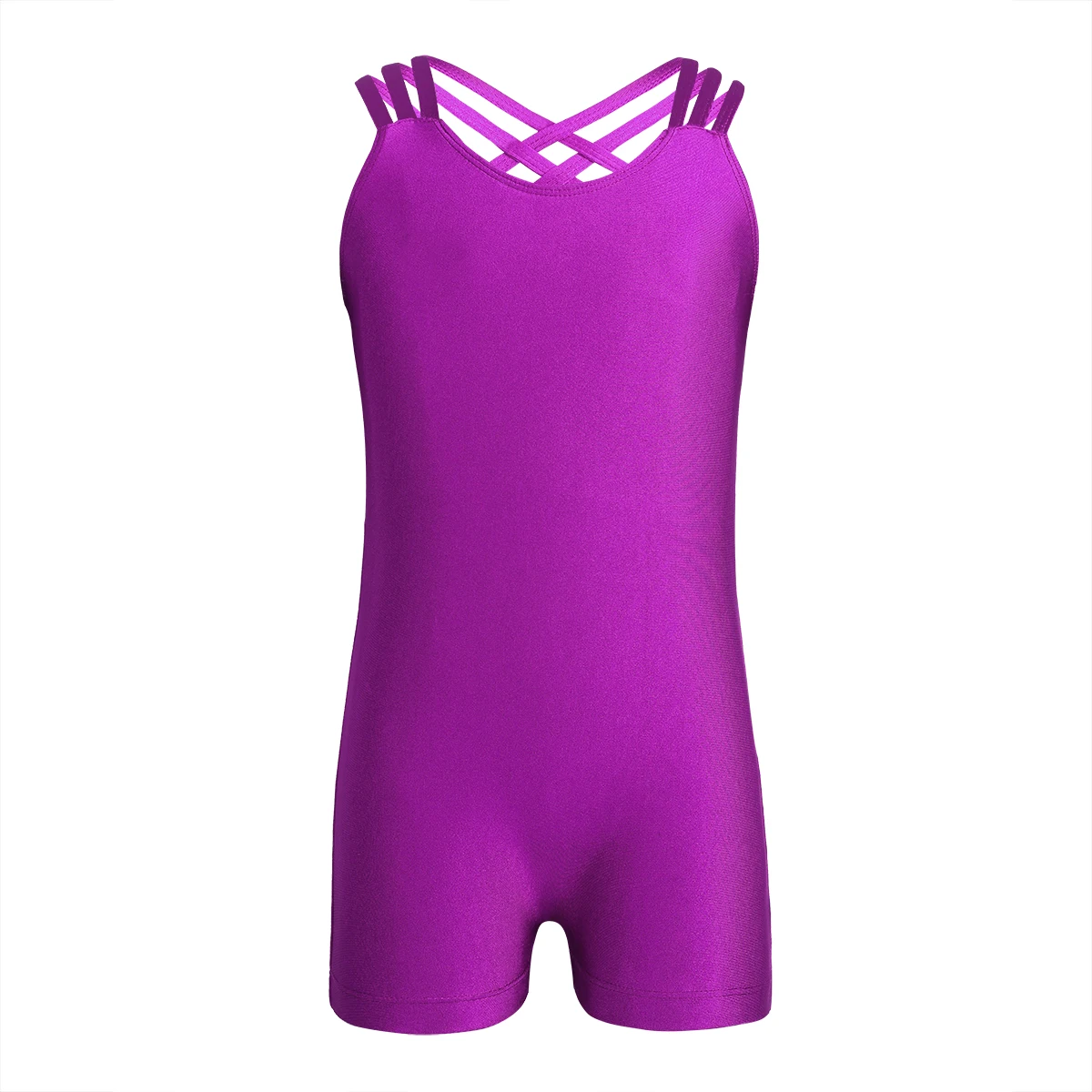 Ballet Dance Leotard Kids Teens Sleeveless Strappy Criss-cross Back Gymnastics Leotard Bodysuit Jumpsuit Sports Gym Unitard