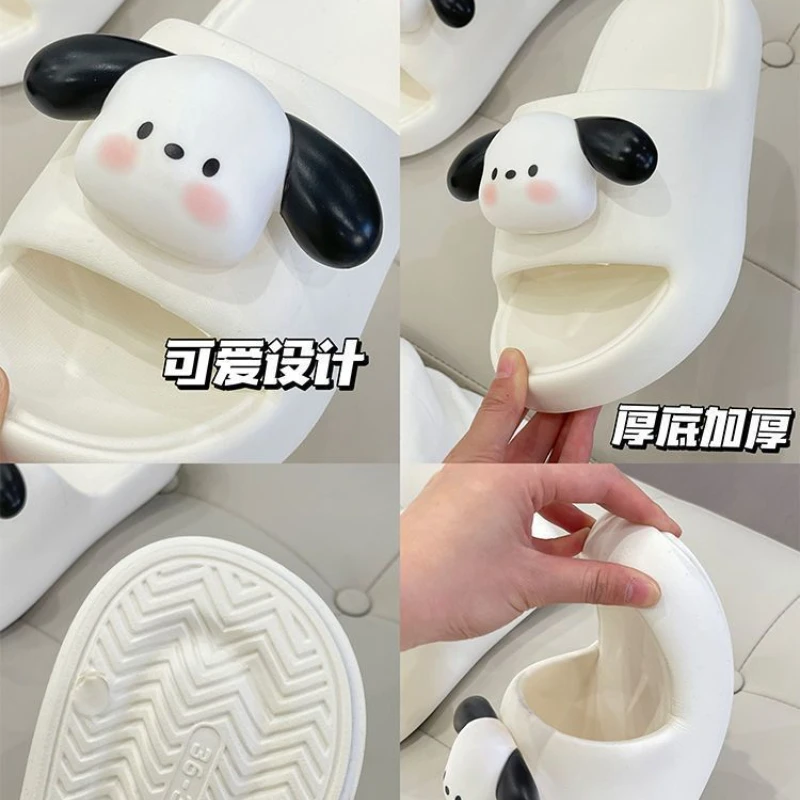 Thick Platform Slippers Women Men Shoes Women'S Home Slippers Soft Sole Cute Cartoon Dog Ladies Flip Flops Zapatillas Chaussons