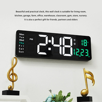 16 Inch Large Clock Digital LED Wall Simple Living Room Bedroom Nordic Style Temperature Time Date Week Bell with Remote Control