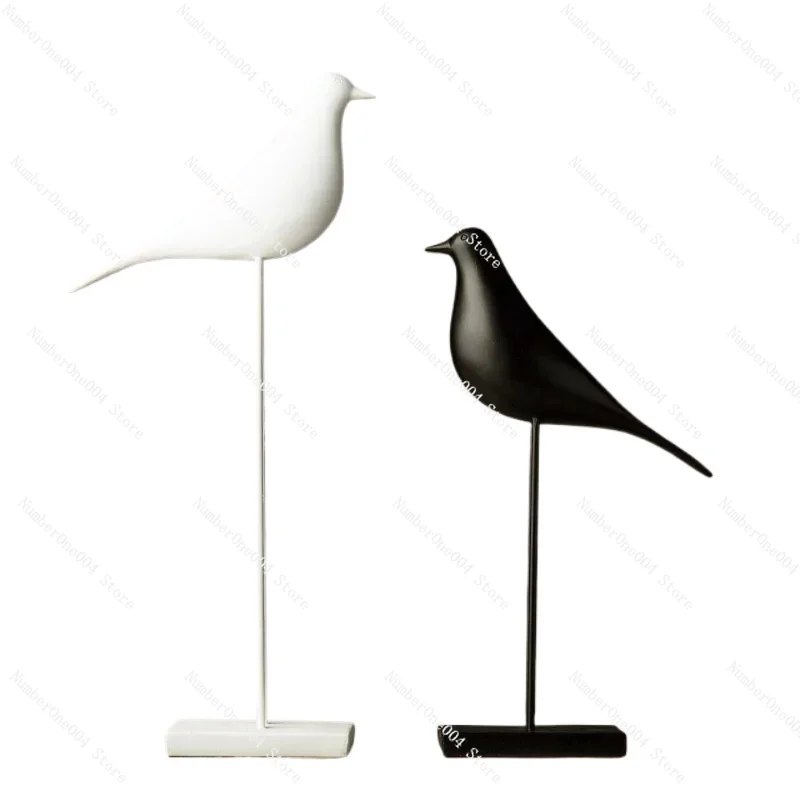 

Resin Bird Sculpture Home Decoration Sculpture Living Roon Decoration Household Bird Black Sculpture Creative Ornament