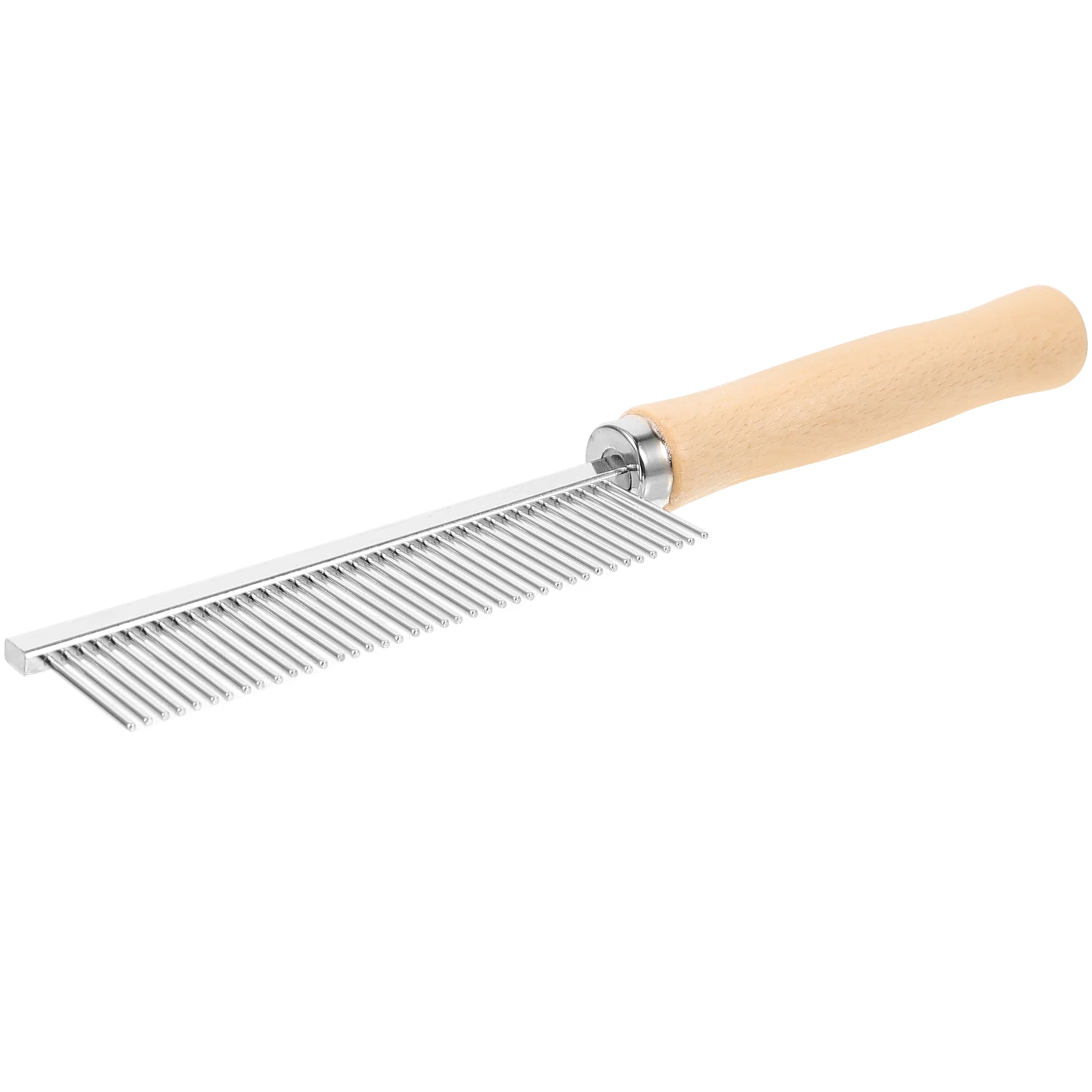 

Wooden Handle Dog For Grooming Remove Dead Hair Ergonomic Design Pet Stainless Steel Teeth Durable Pet Grooming Supplies
