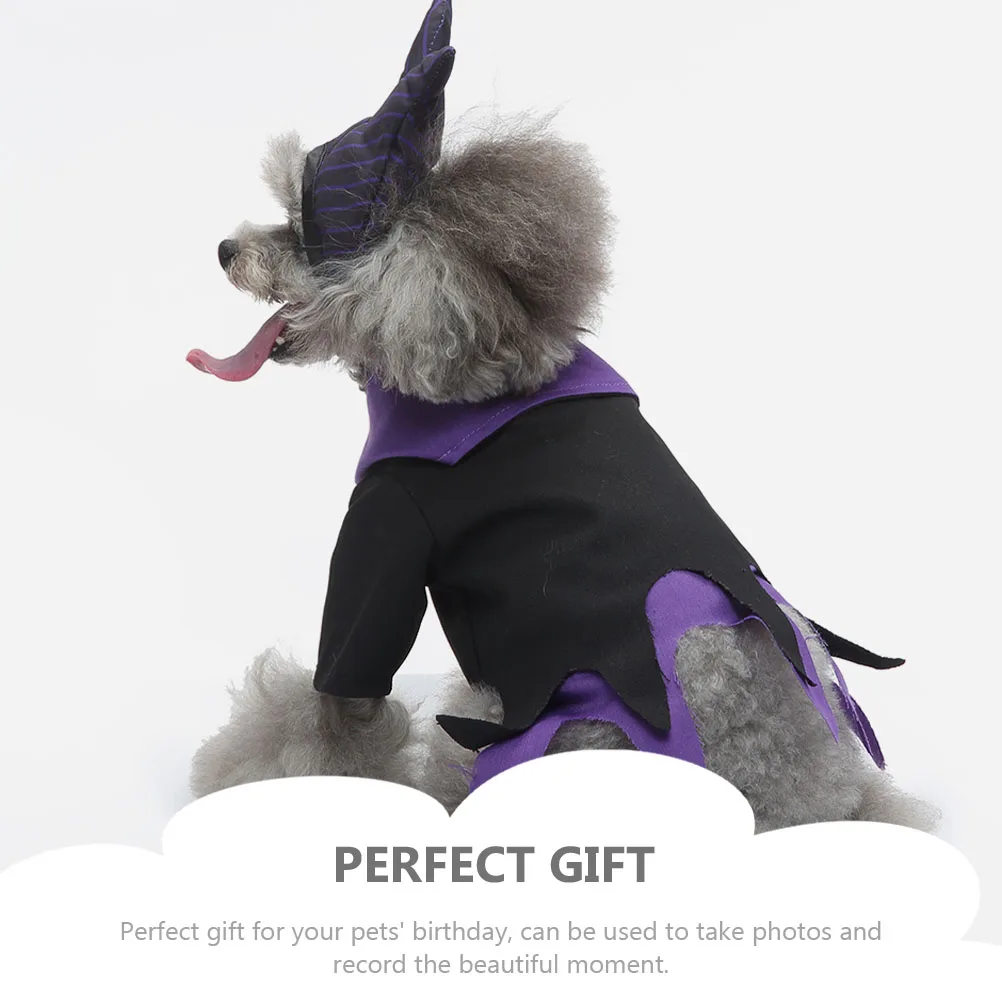 

1 Set Halloween Witch Dog Costume Puppy Hat Pet Supplies For Party Cosplay Festival Comfortable Breathable Skin-Friendly Outfit