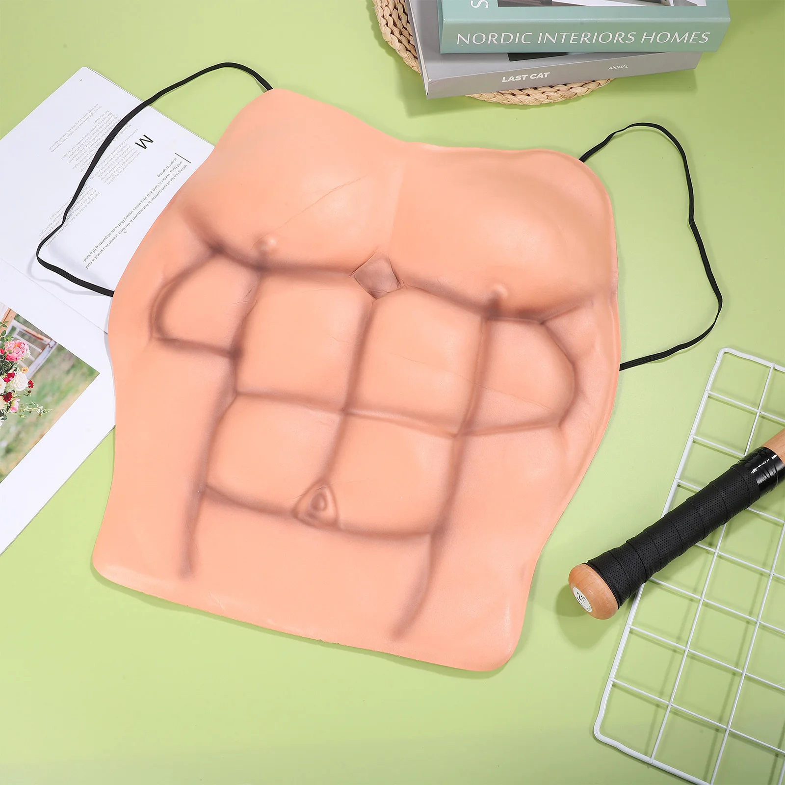 

Realistic Silicone Fake Muscle Garment Abdominal Pectoralis Prop Perfect for Cosplay Party Costume Bachelor Accessories