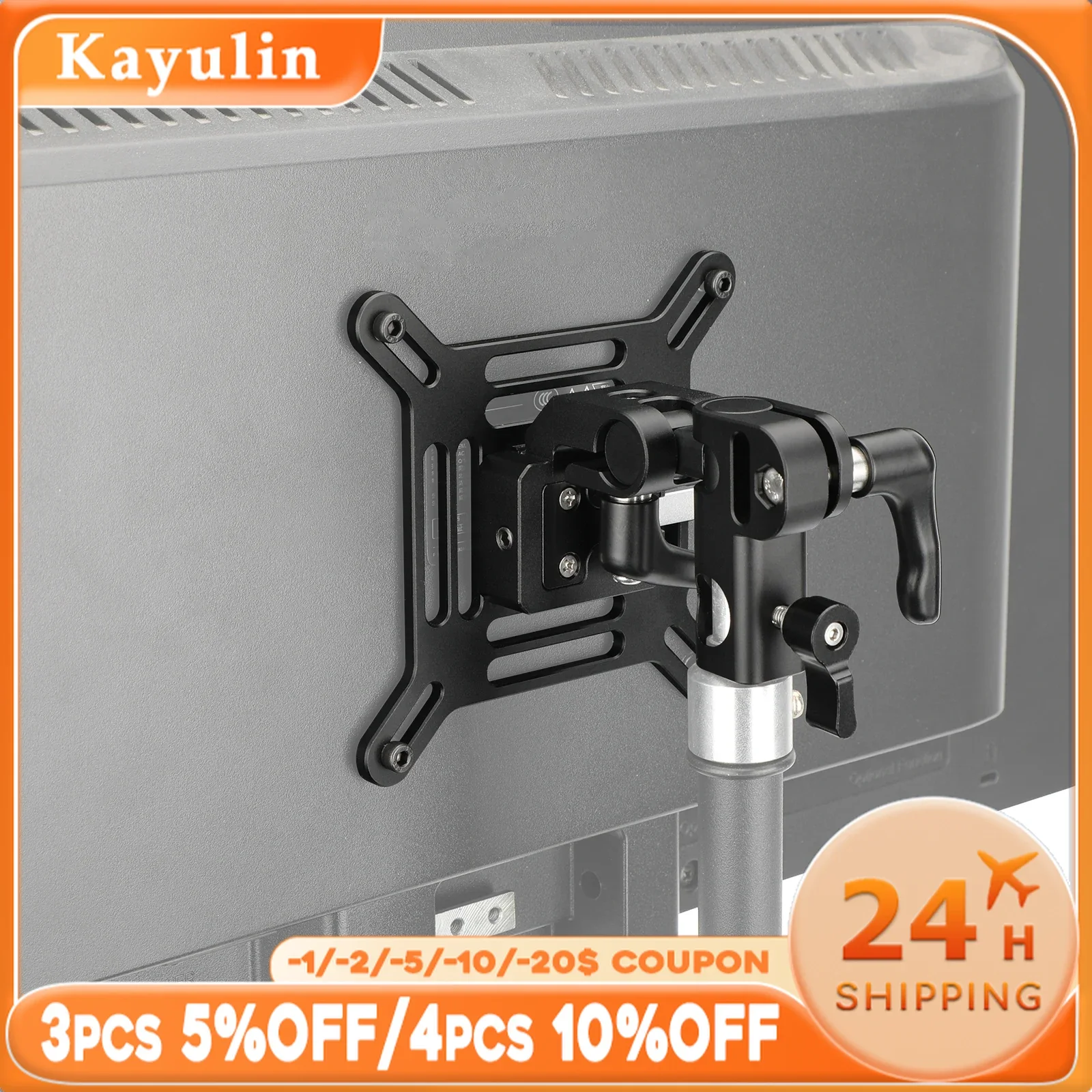 

Kayulin Adjustable VESA Monitor Mount Bracket With Quick Release V-Lock System Monitor Support For 13 to 32inch LCD Monitor Ligh