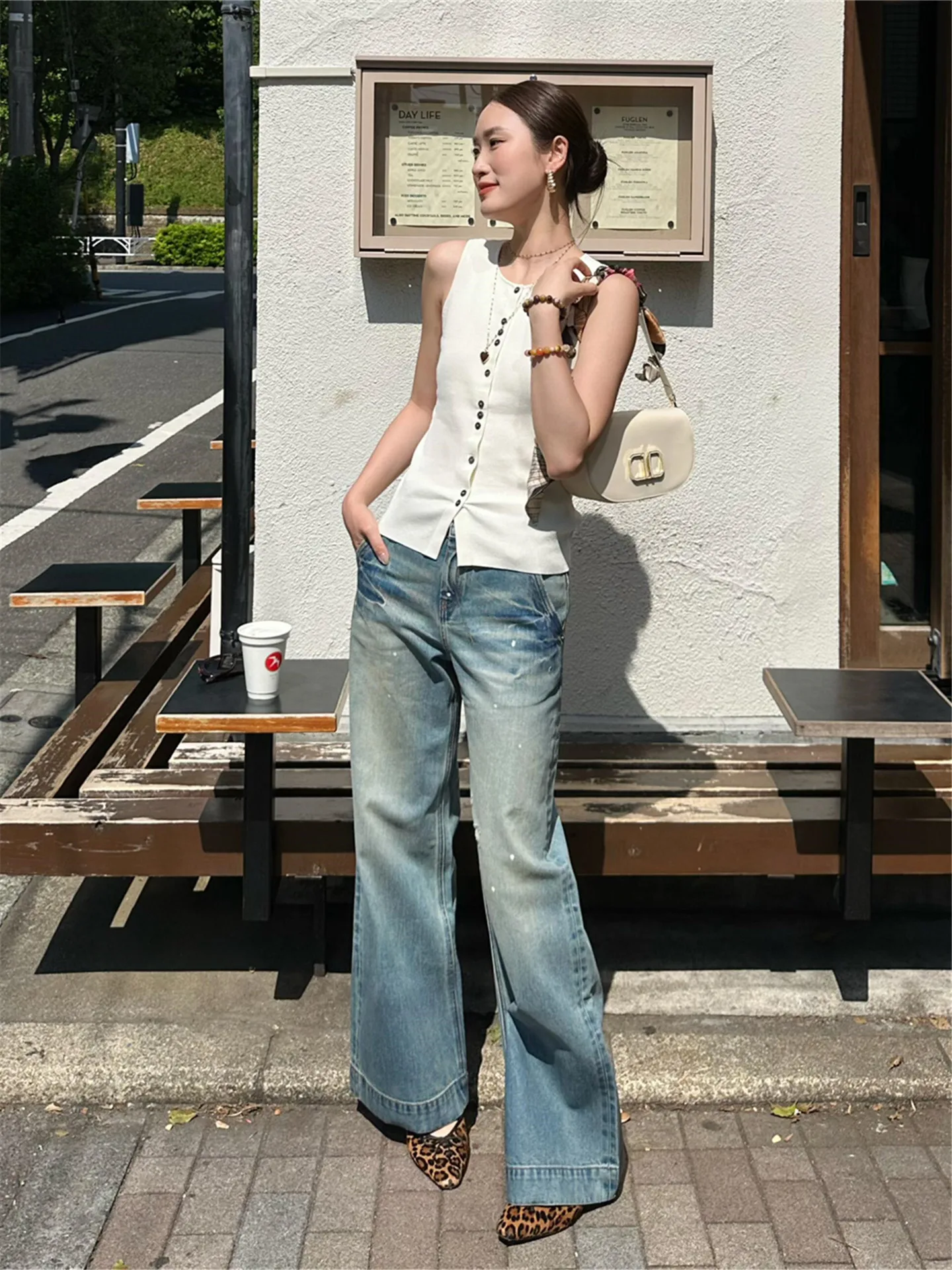 

Американские винтажные джинсы прямого кроя в уличном стиле для женщин, весенние, с эффектом потертости, свободные, широкие, из хлопка, с низкой посадкой