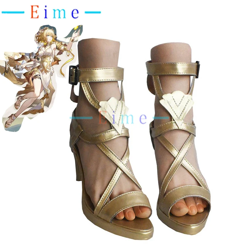 

Game Honkai Star Rail Aglaea Cosplay Shoes Golden High Heels Halloween Carnival Boots Role Play Shoes Custom Made