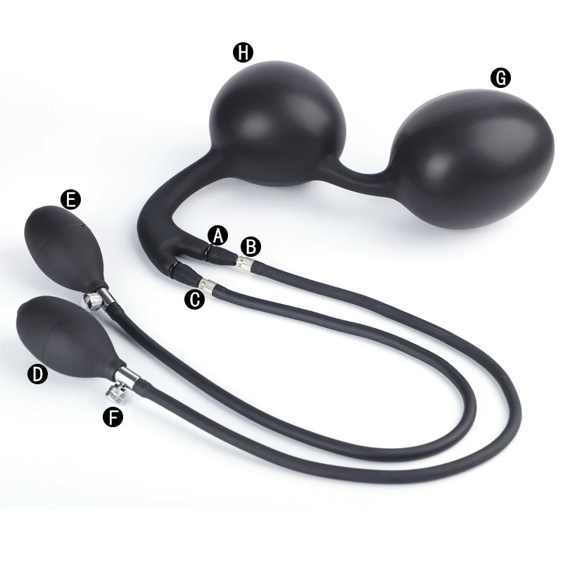 Inflatable Anal Plug Dildo Pump With Metal Ball Prostate Massager Large Vagina Anus Dilator Butt Beads Sex Toy For Men Women Gay