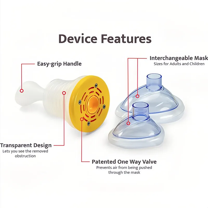 First Aid Kit Choking Rescue Device for Children and Adults Portable Airway Suction Device Anti Suffocaation