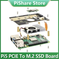 Placa adaptadora Raspberry Pi 5 PCIe a M.2 NVMe SSD (D) HAT Pi 5 Compatible con 2280-2260-2242-2230