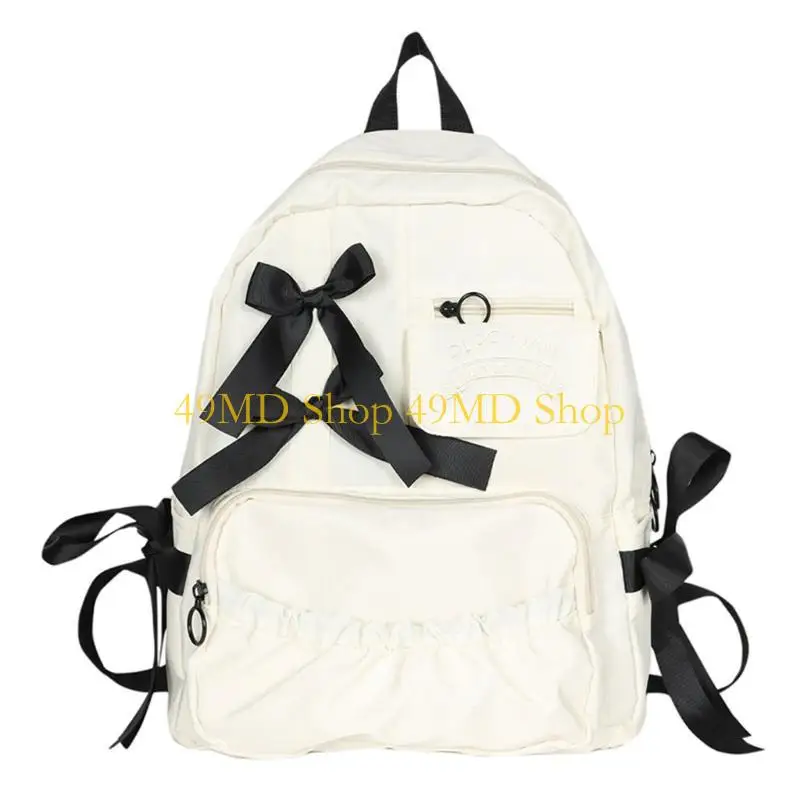 

49MD японский милый рюкзак с бантом для девочек, женский индивидуальный плиссированный простой школьный ранец, повседневный для