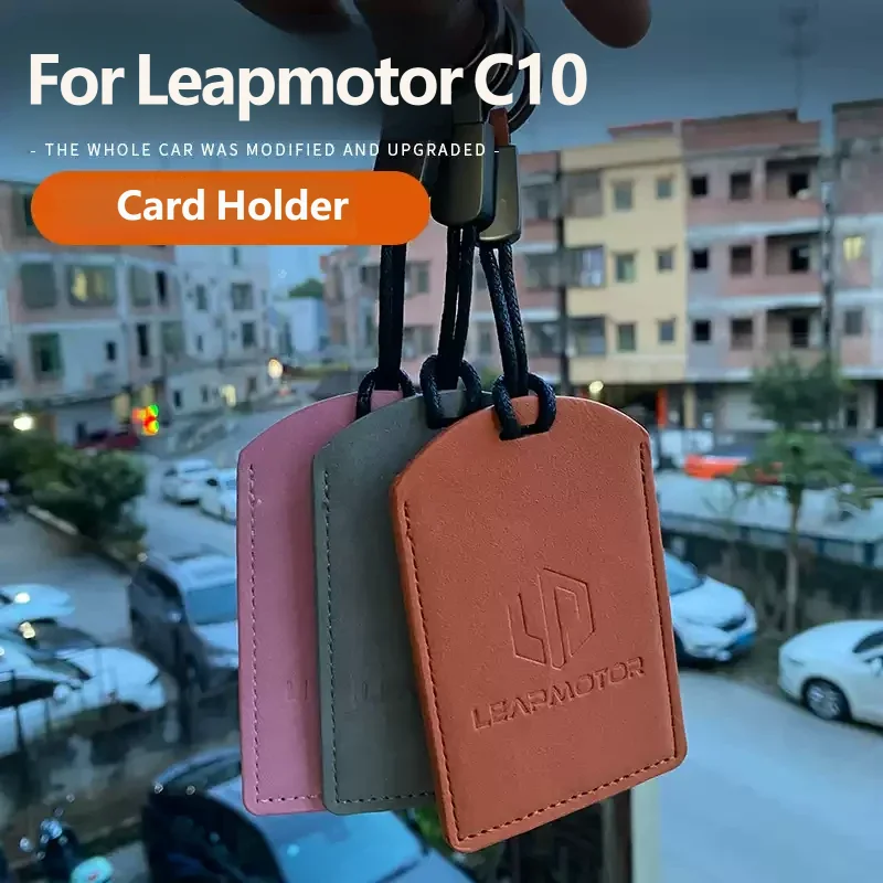 For Leapmotor C10 2024-2027 Leather Car Key Case Cover Bag Keychain Protector Cars Aton Key Holder Shell Decoration Accessorie