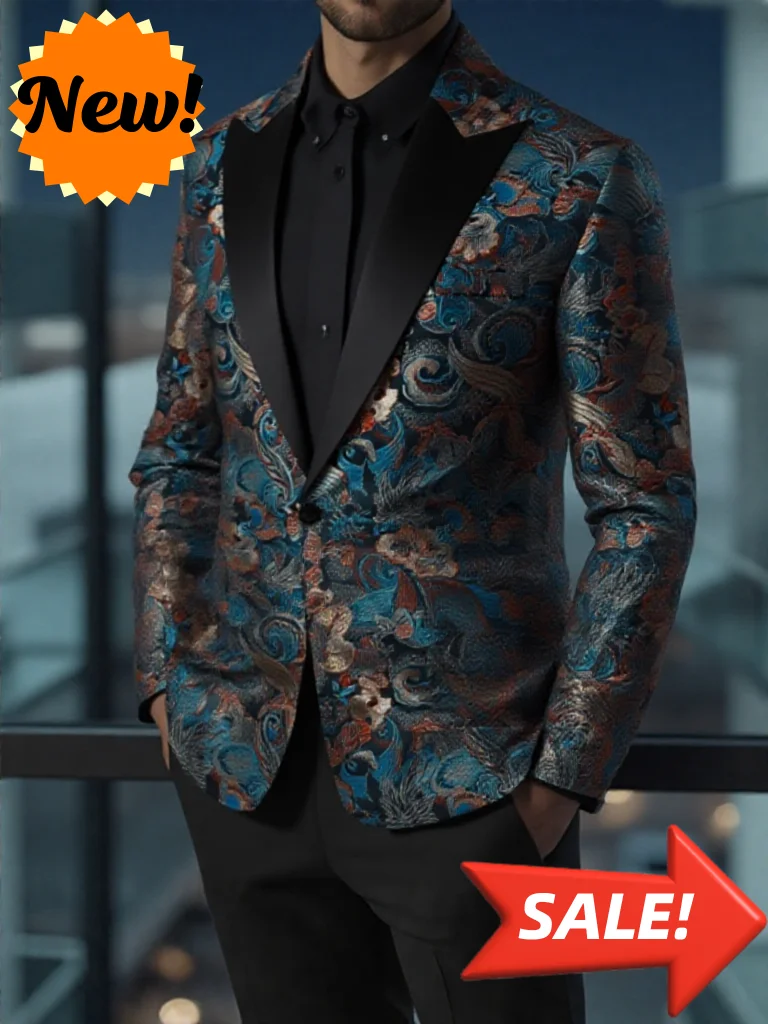 

Men's Suit Luxury Texture Pattern Of Design Regular Fit Men's Coat Wedding Banquet Party Band Festivals Sexy Men's Suit Jacket