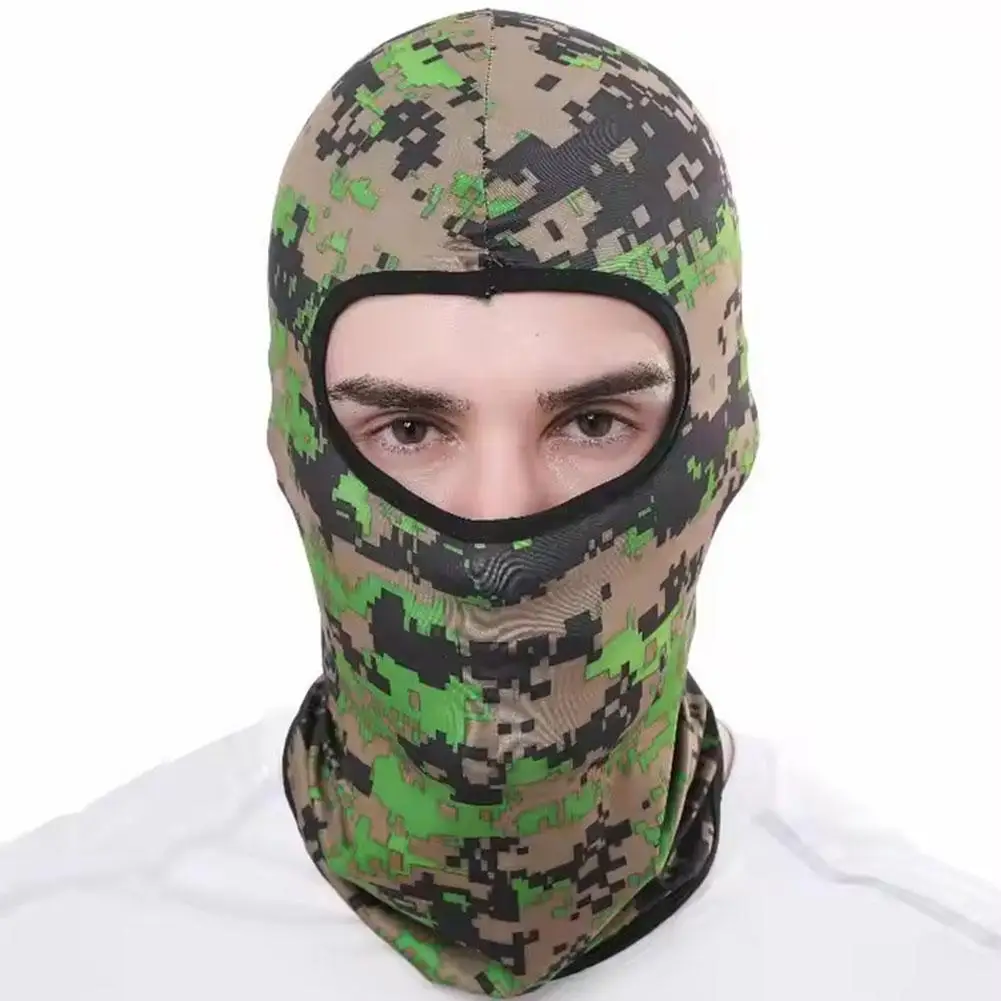 Camouflage Balaclava Full Face CS Mask Summer Outdoor And Sports Motorcycle Bicycle Dustproof Mask Silk Ice Windproof Sunsc K4B7