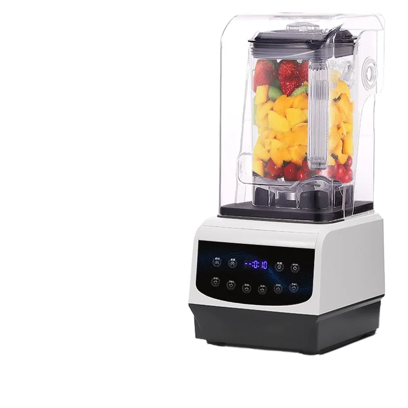 *Fully Automatic 110V Commercial Juicer Blender for Smoothie & Milk Tea Soundproof Cover Glass Container for Household Use