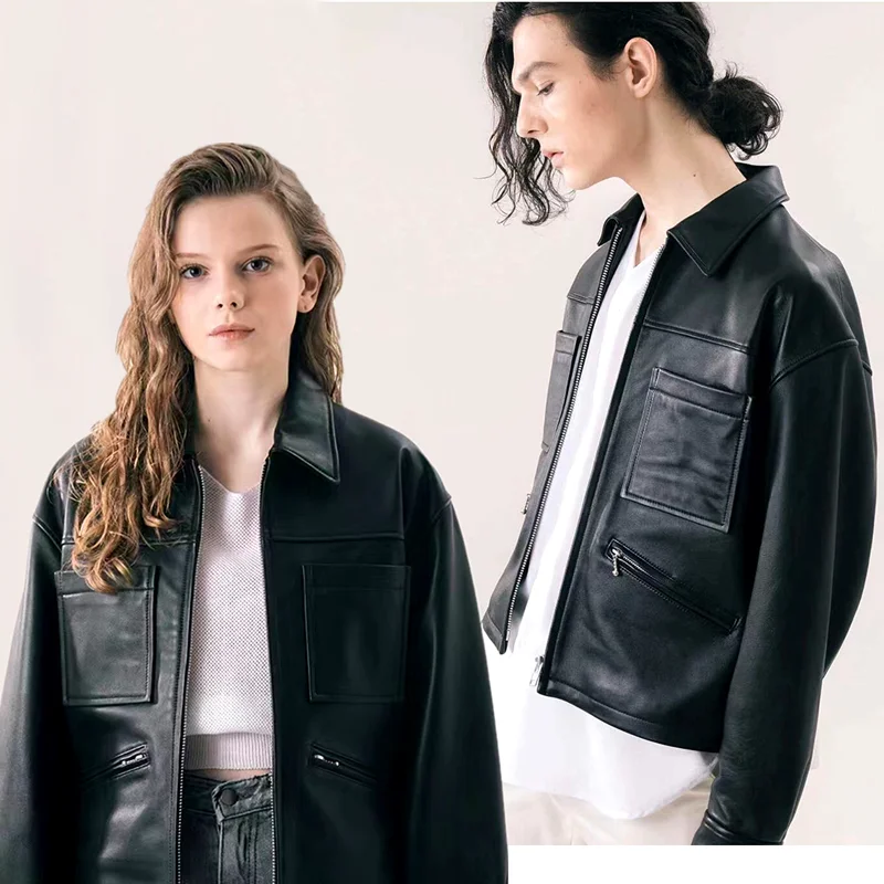 

For Men and women Japan new tide of portable head layer sheepskin leather leather profile is comfortable