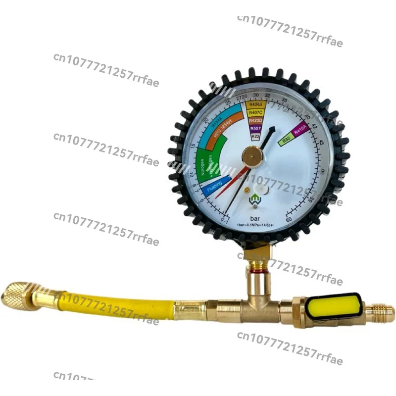 Nitrogen pressure gauge Refrigerator air conditioner detection 60kg pressing pressure nitrogen pressure gauge head leak