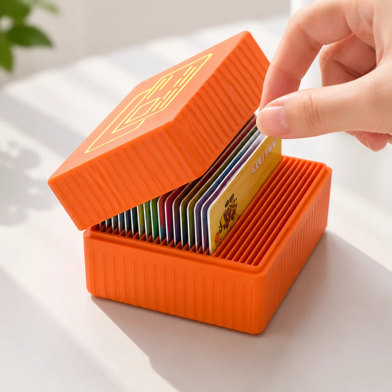 3D Printed Compact Card Holder Space Saving Tabletop Organizer Portable Storage Box For ID Cards Bank Cards Desktop Use
