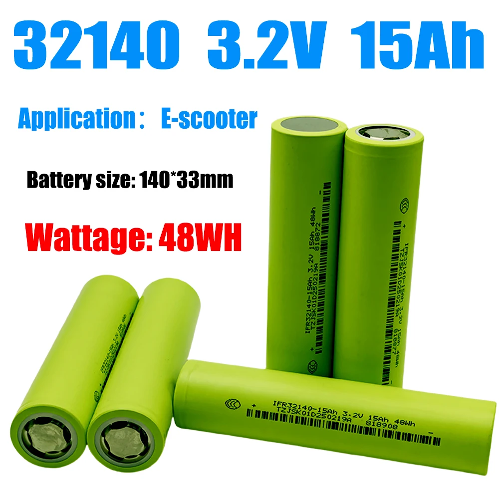 

LiFePo4 100% Original New 32140 3.2V 15Ah Battery for EV E-Tricycle Ebike Emotorcycle Battery Pack Scooter Outdoor Power Suppl