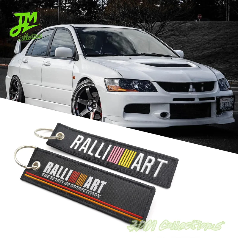 

Hot Car Keychain Nylon Weaving Keyrings JDM Style Racing Key Strap Embroidered Key Tags For Mitsubishi Ralliart Auto Accessories