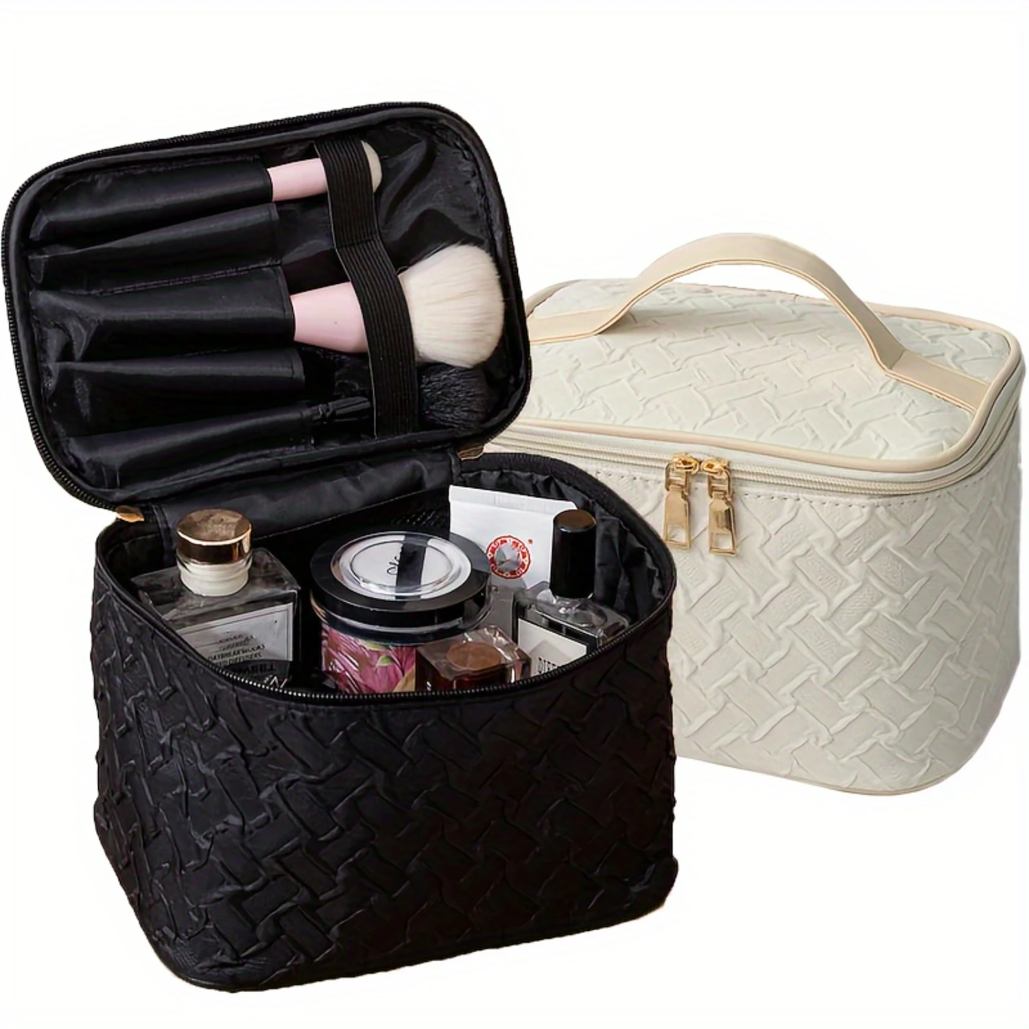 

2pcs large-capacity portable travel cosmetic bag, cosmetic toiletries with handles, multifunctional cosmetic bag, dirt-resistan